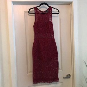Deep red, lace dress